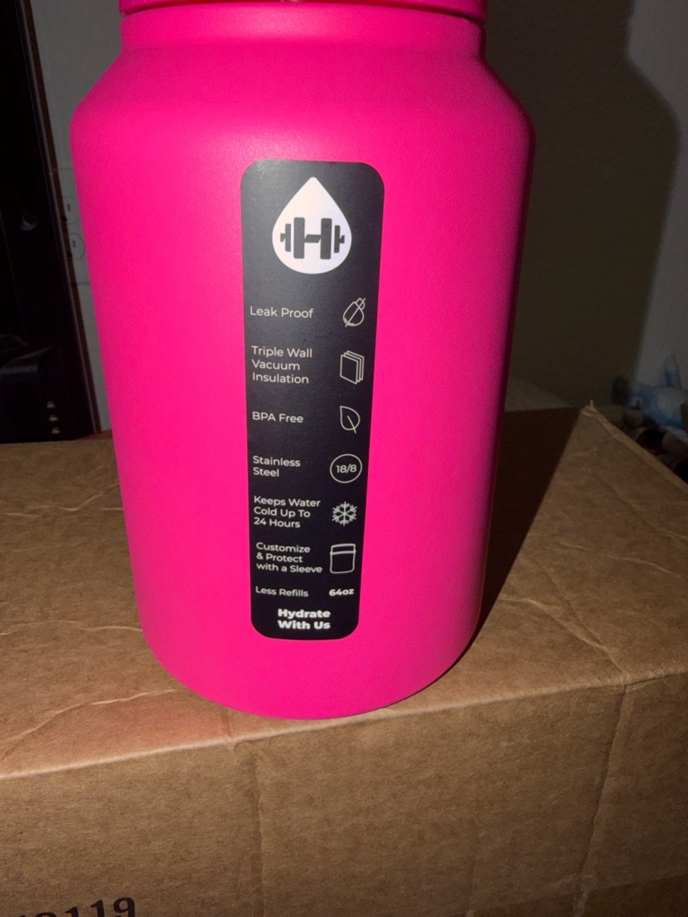 HydroJug 64oz Stainless Steel Jug - Bright Pink - Picture 6 of 6